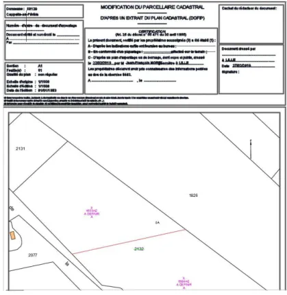 Figure 2 : Exemple d’extrait de plan cadastral 