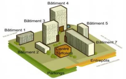 Figure 2 – Scission en  volumes du Parc de la Noue  Source : Mairie de Bagnolet 