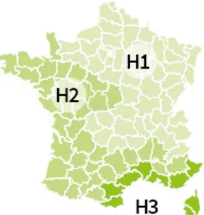 Figure 3 : Carte des zones climatiques  Françaises 21 .