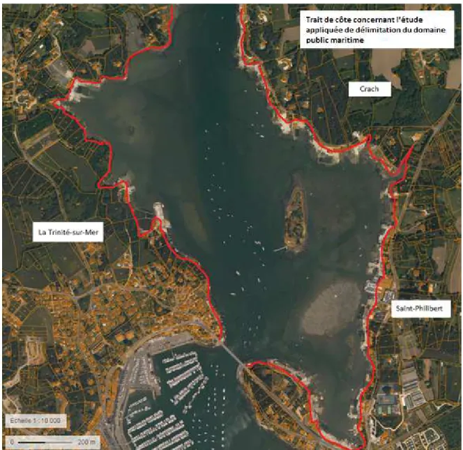 Figure 5 : Tracé de la zone à délimiter, partie naturelle artificialisée ; Source : Géoportail, 2017 ; Réalisation : Romain  Vanneste