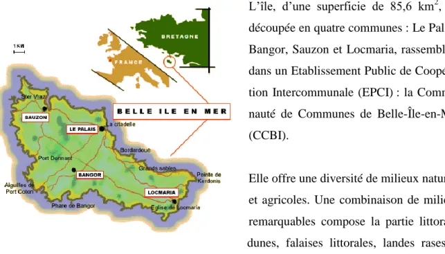 Figure 1: Situation géographique de Belle-Île-en-Mer