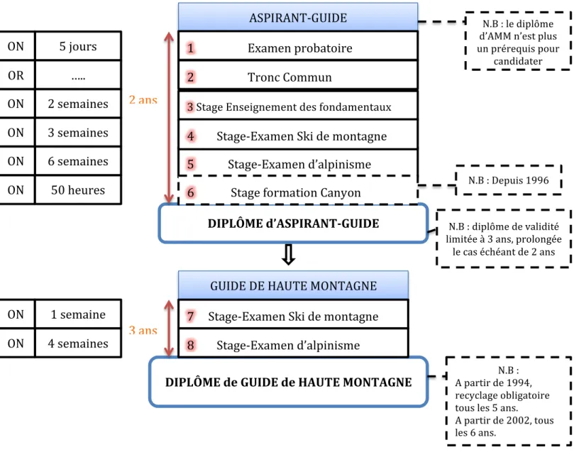 Figure 9 : Synoptique de formation de Guide pour la période 1993 - 2002  (à partir de l’arrêté cadre du 10 mai 1993) 