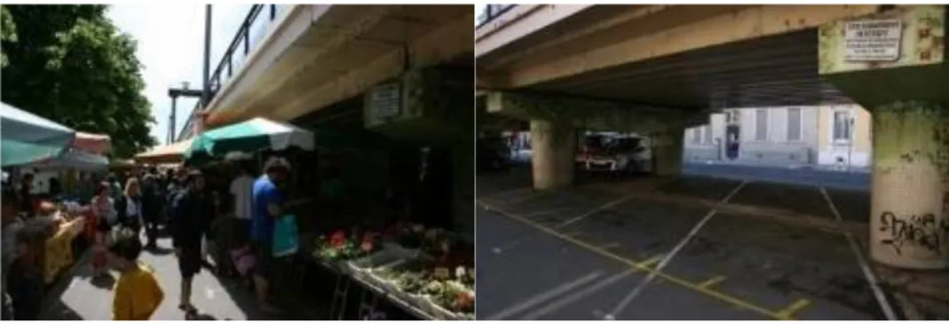 Figure 9 : lieu-dit l’Estacade, marché le matin et parking ensuite, Cda 