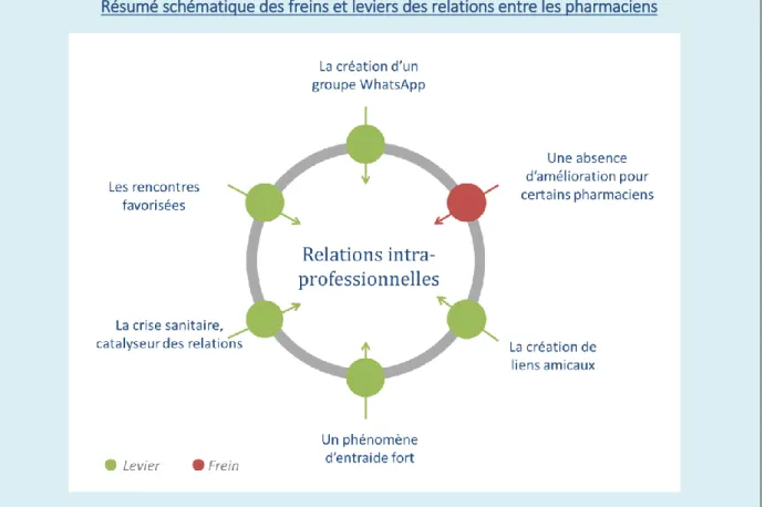 Figure 8 : Freins et leviers des relations entre les pharmaciens