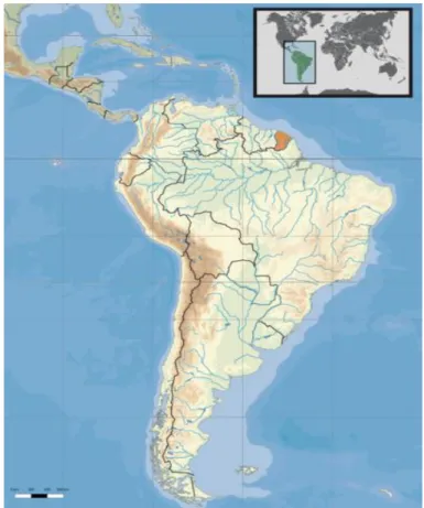 Figure 1 : la Guyane, une «France » sur le sous-continent sud-américain. 
