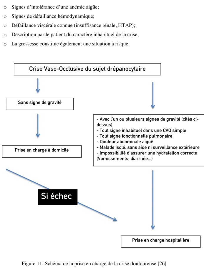 Figure 11: Schéma de la prise en charge de la crise douloureuse [26] 