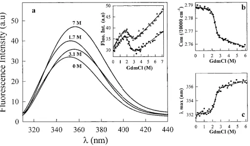 Figure 3 shows the sensograms obtained at different con- con-centrations of native and unfolded/refolded cAb-Lys3