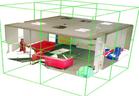Figure 2. 11 Un nuage de point du RTWH partitionné en structure Octree