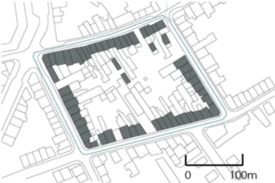 Fig. 1. Case study 1—a representative urban residential neighbourhood (Belgium).