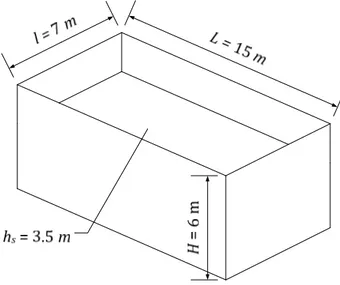Figure 3. Main dimensions of the reservoir. 