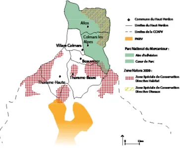 Figure 7: Contexte environmental du Haut Verdon. A. Warter,  2019