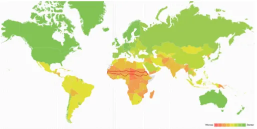 Fig. 2 - Vulnerability and adaptive capacity (ND-Gain Index)