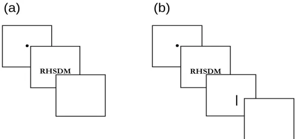 Figure 7 : Epreuve de report global (a) et de report partiel de lettres (b) 