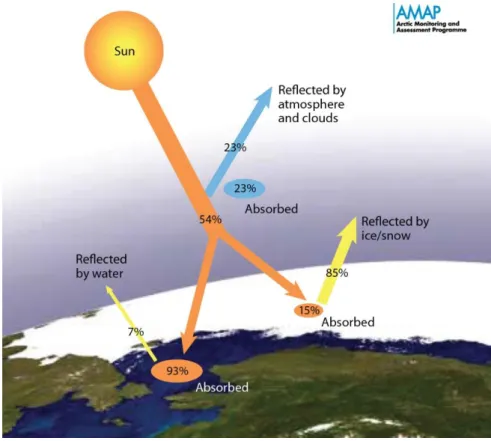 Figure II-1 : Albedo changes among marine environment (Arctic Monitoring and  Assessment Programme, https://www.amap.no)