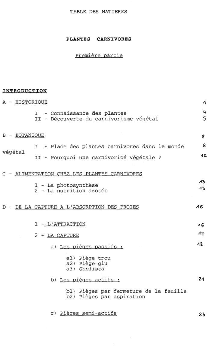 TABLE  DES  MATIERES 
