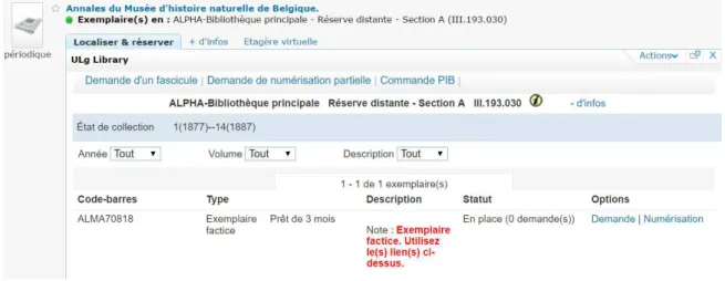 Figure 1 : Exemplaire factice côté Primo 