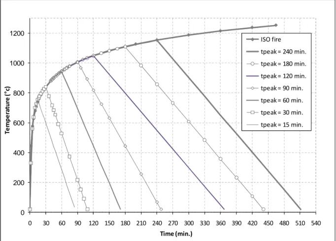 Figure 1: Different fire curves considered