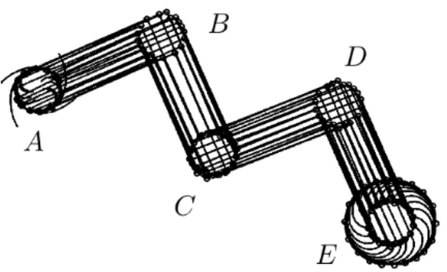 Fig. 4. Trajectory tracking with N = 20 starting from random initial conditions. The reference input is a piecewise-linear curve