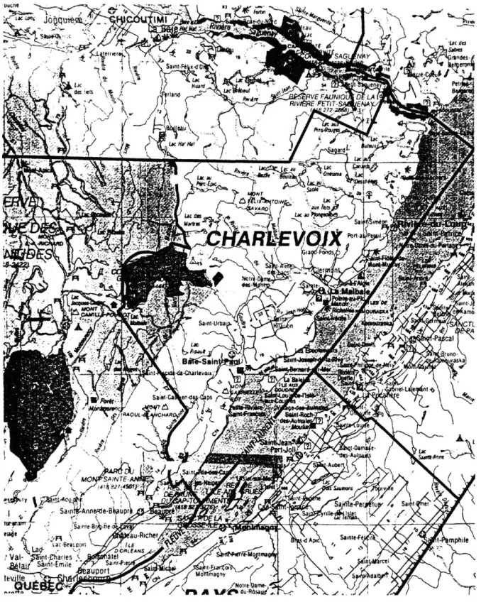 Figure 2: Carte des lieux d'enquêtes de Marius Barbeau, entre 1911 et  1940 environ. 