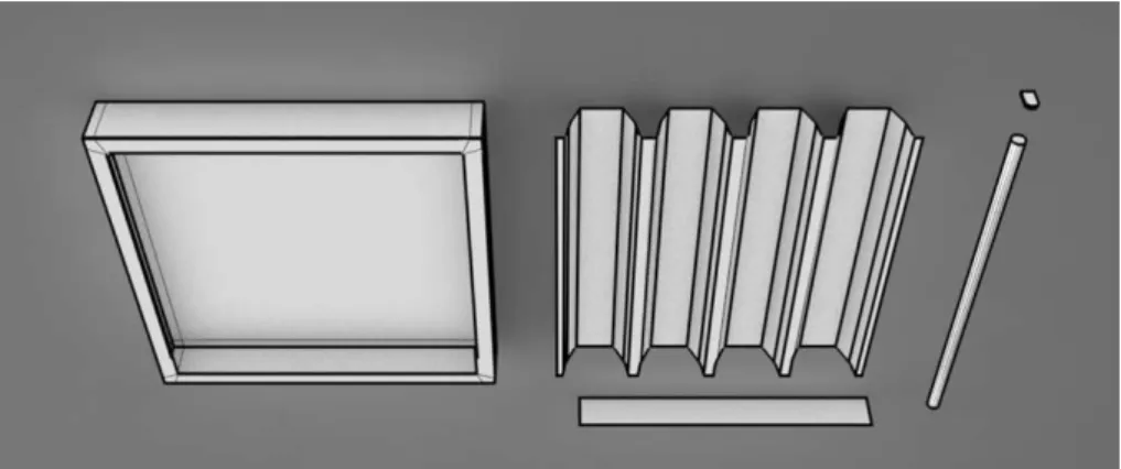 Fig. 5 – Basic geometric components for the 3D modelling of Evoluzione by Disano Illuminazione