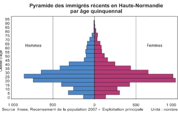 Figure 3 : principaux pays de naissance des immigrés en ex Haute Normandie - source  INSEE 2007 