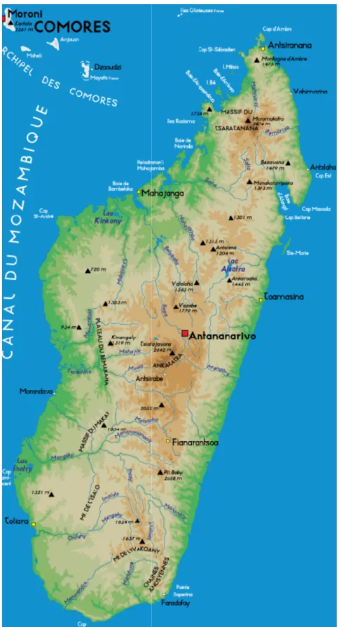 Figure 1 : Carte géographique de Madagascar