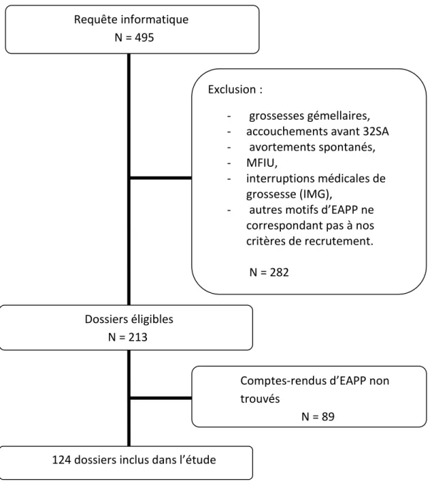 Figure I : Diagramme d’inclusion de la population        Requête informatique  