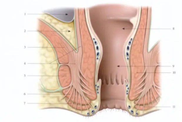 Figure 5 : Coupe frontale des muscles sphincters de l’anus 