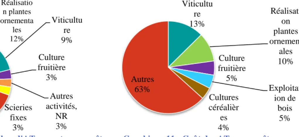 Graphique 10 : Nombre d'AT avec et sans arrêt        Graphique 11 : Coût des AT avec arrêt  