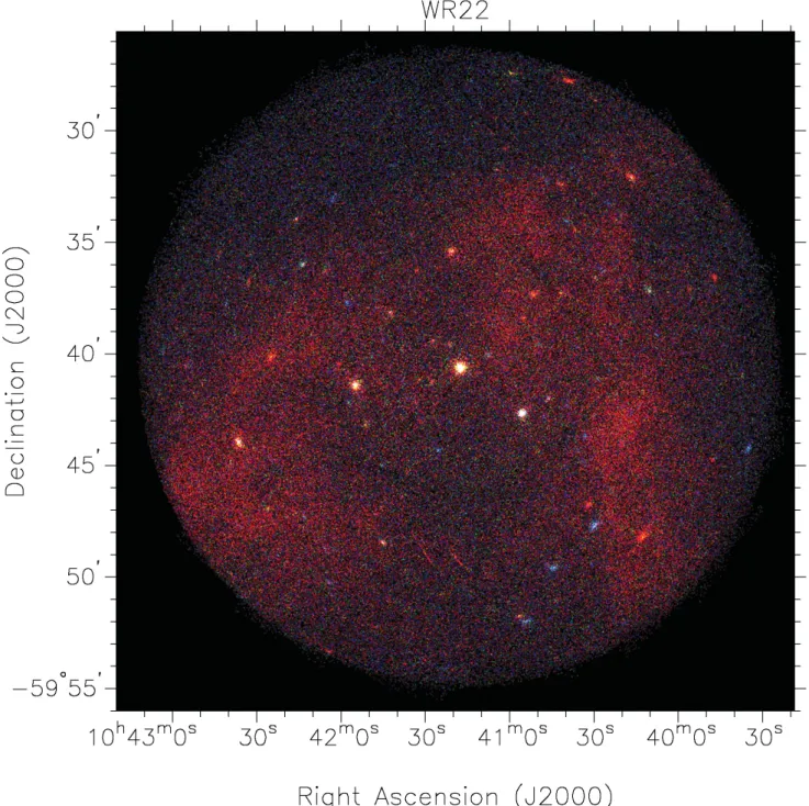 Fig. 2. Combined MOS1 + MOS2 X-ray image of the field around WR 22 in the Carina region