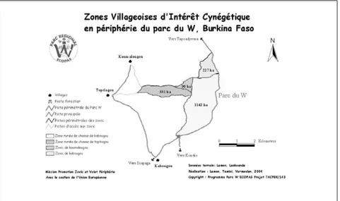 Figure 1 : Localisation des Zones Villageoises d’Intérêt Cynégétique (ZOVIC) 