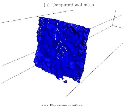 Fig. 9. Computed spall surface for a selectively-refined mesh showing a better res- res-olution of the fracture plane