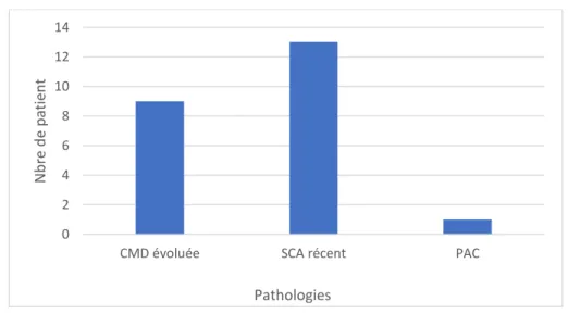 Figure 2 : Les différentes cardiopathies retrouvées dans l'étude. 