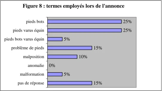 Figure 8 : termes employés lors de l'annonce 