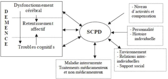 Figure 3 : Facteurs étiologiques des symptômes psychologiques et comportementaux de la démence (SPCD) 