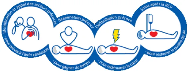 Figure 1: chaîne de survie – Fédération française de cardiologie