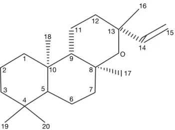 Figure 4. Formule of the ent-13-epi manoyl oxide —  Formule du ent-13-epi manoyl oxyde.