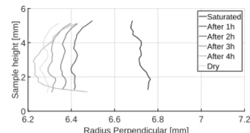 Figure 11. Evolution of the radii for sample 5-1