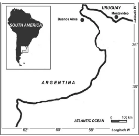 Fig. 1. Study area in Argentine continental shelf.