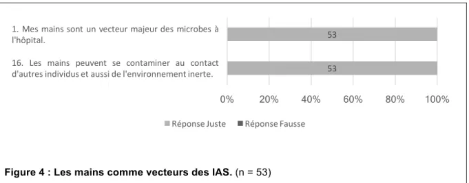 Figure 4 : Les mains comme vecteurs des IAS. (n = 53) 