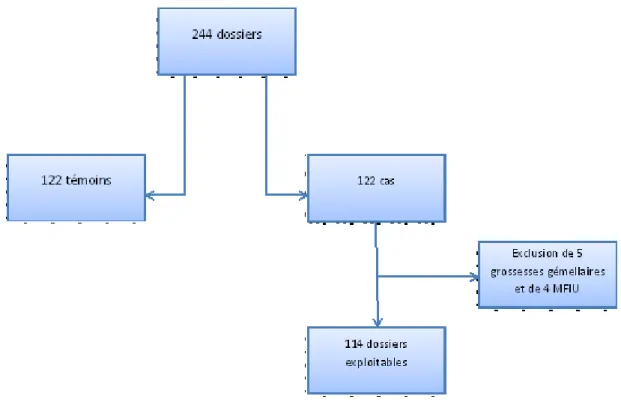Figure II-1 Représentation de la sélection des patientes 