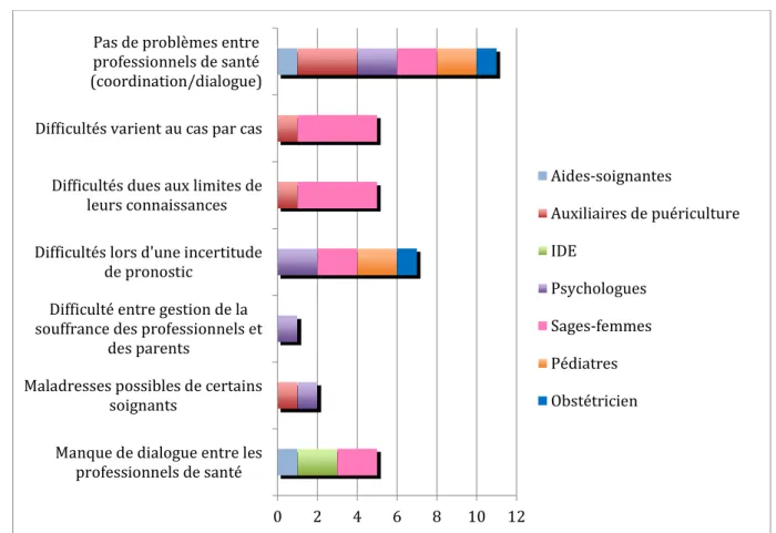 Figure 11 : Problèmes rencontrés des professionnels de santé dans la prise en charge