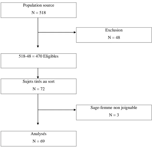 Figure 1 : Diagramme de flux de population de l’étude 