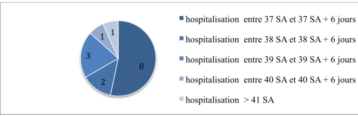 Figure 2 : Termes des 15 décisions d’hospitalisation pour premier épisode de faux travail 