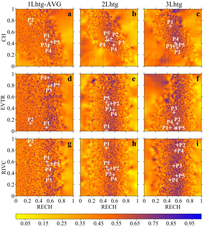 Figure 4: Two-dimensional projection of the normalized likelihood response surface (based 2 