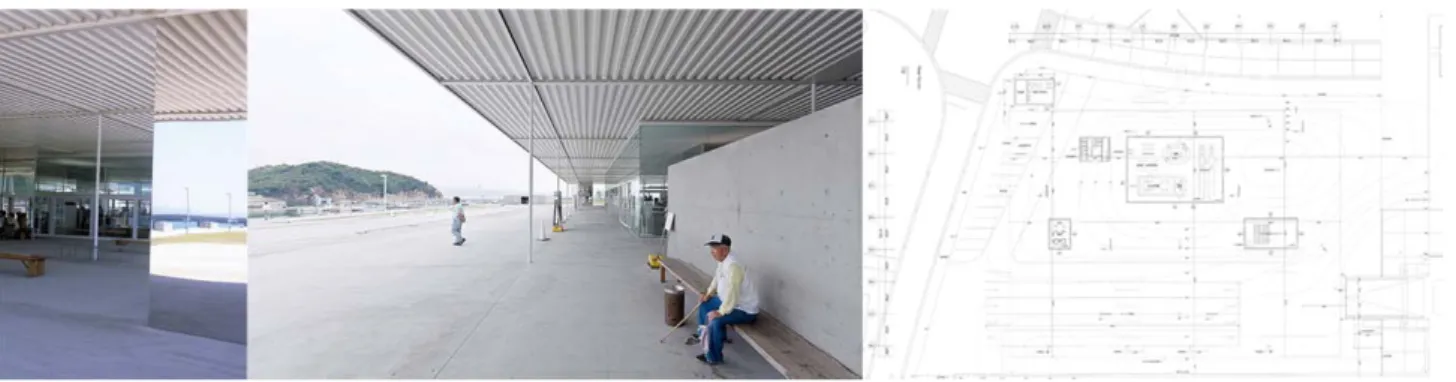 Fig. 12: picture and plan Naoshima Ferry Terminal (source el croquis 139) 