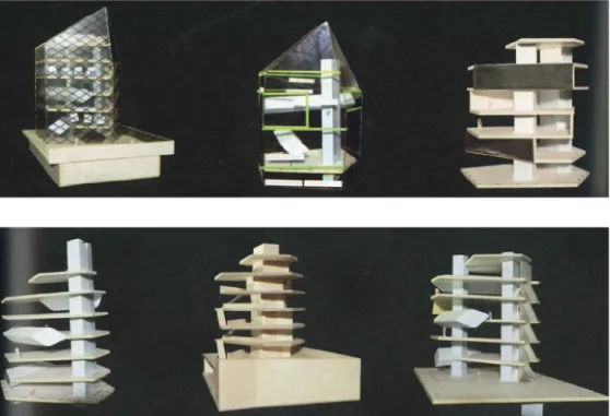 Figure 5: models of the Prada Aoyama (source Herzog &amp; de Meuron, Natural History)
