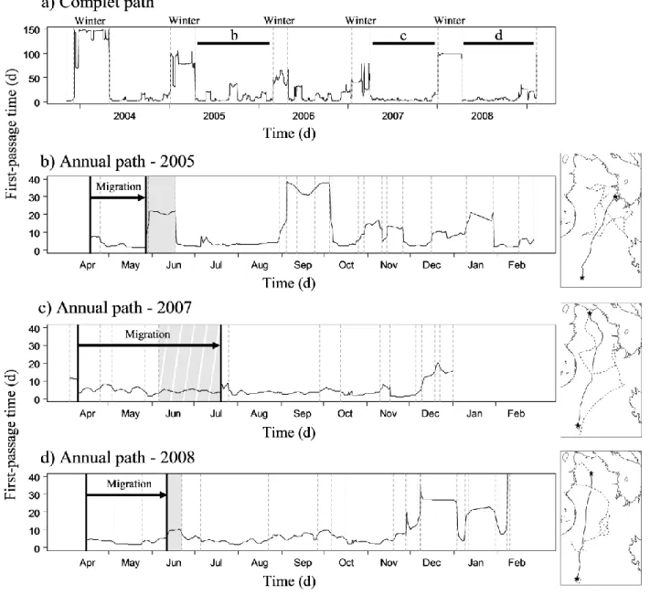 Figure  2.3.  Example  of  the  segmentation  process  of  a  First-Passage  Time  (FPT)  profile