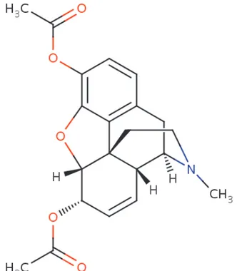 Figure 2 : structure de la diacétylmorphine ou héroïne. 