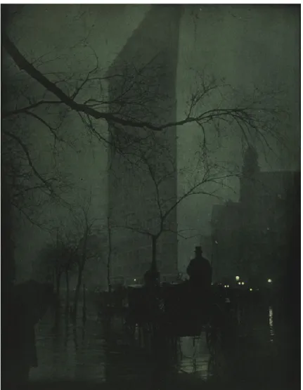 Figure 6 : Edward J. Steichen, The Flatiron Building, 1909, photographie,  Source : http://www.metmuseum.org/toah/works-of-art/33.43.39 